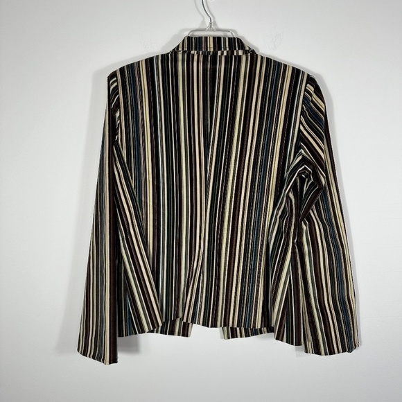 Vtg Neiman Marcus Women's Sz 10 Velour Striped Blazer Jacket Academic Y2K - Picture 7 of 12